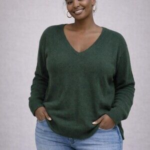 A New Day Forest Green V Neck Sweater size 2x